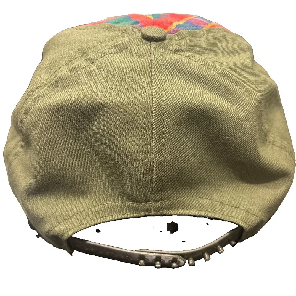 Boy Scouts Plaid Uniform Cap Green with Fleur-de-lis Emblem Unisex M/L